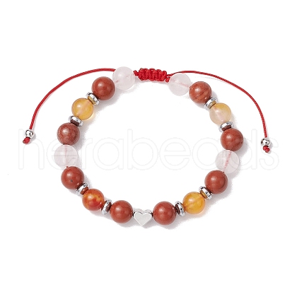 Gemstone Braided Bead Bracelets for Women Girl BJEW-JB11141-01-1