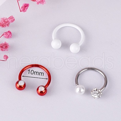 316L Stainless Steel Circular/Horseshoe Barbell Nose Rings WG0A548-09-1