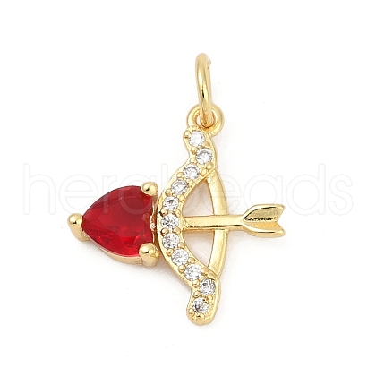 Brass Pave Cubic Zirconia Pendants KK-U062-61G-1
