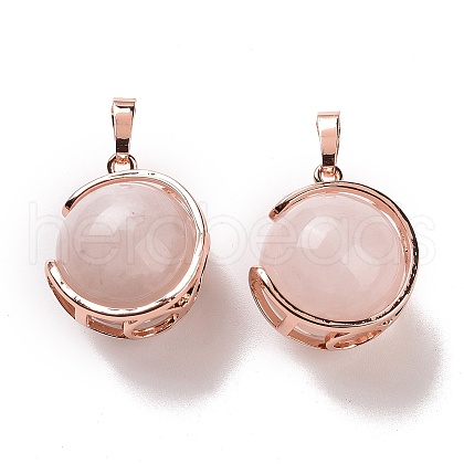 Natural Rose Quartz Pendants G-A212-01RG-05-1