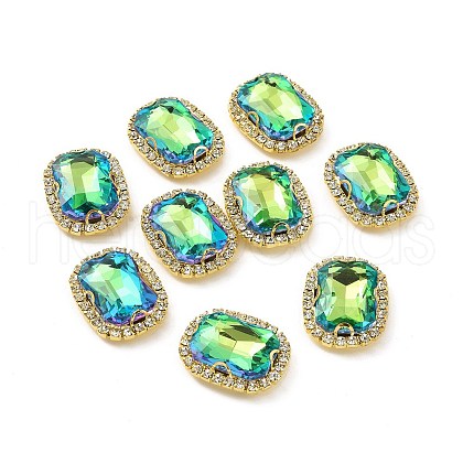 Rectangle Octagon Sew on Rhinestone DIY-E062-02G-02-1