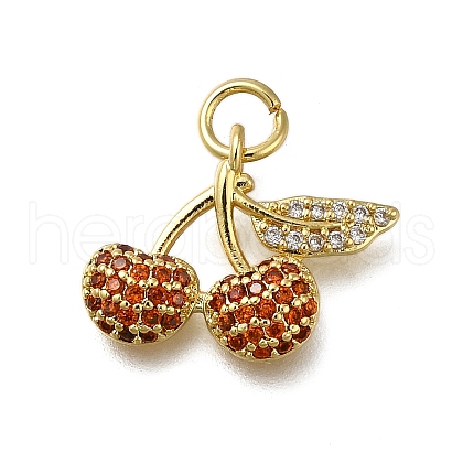 Brass Micro Pave Clear Cubic Zirconia Pendants ZIRC-I070-114G-1