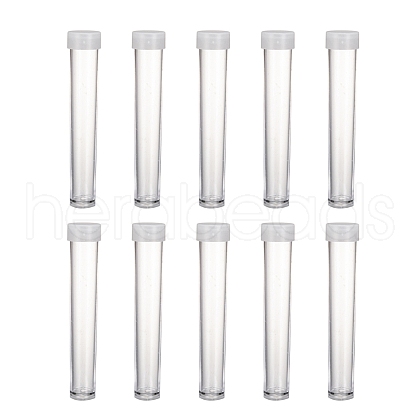 Clear Tube Plastic Bead Containers with Lid C066Y-01-1