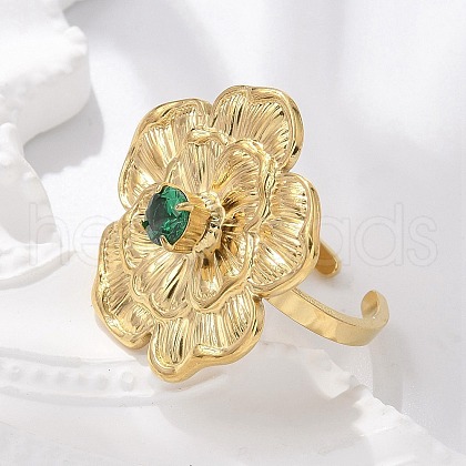 304 Stainless Steel Cuff Rings for Women RJEW-D302-03G-13-1