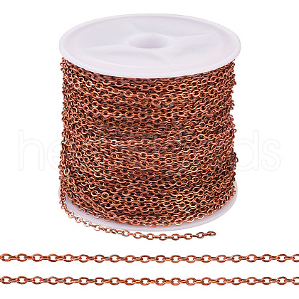 Brass Coated Iron Flat Cable Chains CH-TAC0007-02R-1
