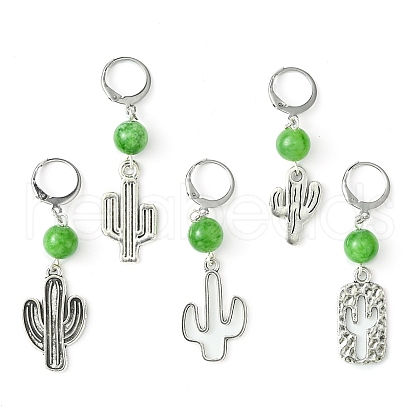 Alloy Cactus Pendant Decoration HJEW-JM01552-02-1