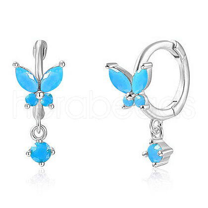S925 Silver Butterfly Ear Cuffs with Multicolor Zirconia CY9476-12-1