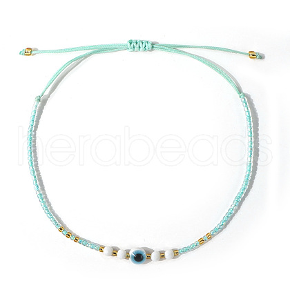 Bohemian Glass Seed Beaded Braided Bead Bracelets EZ3029-11-1