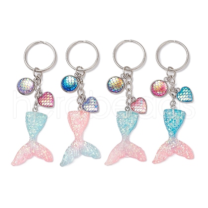 Mermaid Tail Resin Pendant Keychain KEYC-JKC01069-1
