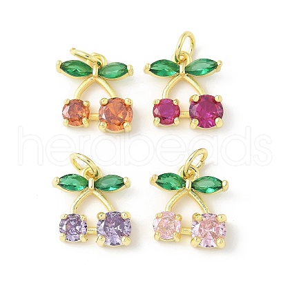 Brass Micro Pave Cubic Zirconia Pendants KK-Z101-06G-1