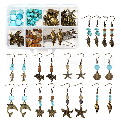 SUNNYCLUE DIY Retro Ocean Theme Earring Making Kits DIY-SC0013-30-1