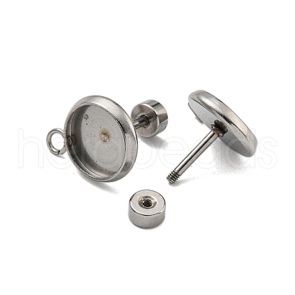 Tarnish Resistant 201 Stainless Steel Stud Earrings Findings STAS-K279-01B-P-1