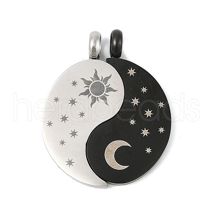 304 Stainless Steel Split Pendants STAS-U040-11B-1