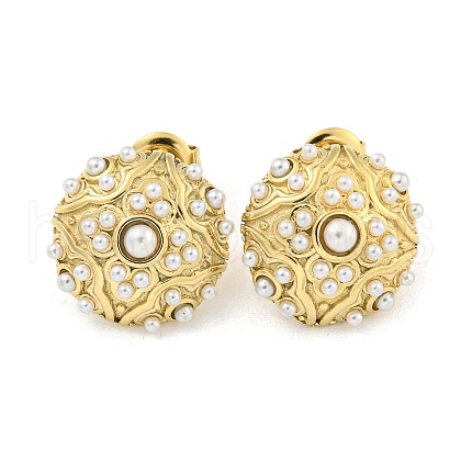 Ion Plating(IP) 304 Stainless Steel Stud Earrings EJEW-A108-09G-1