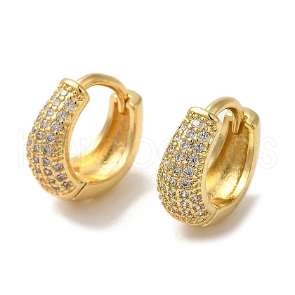 Rack Plating Brass Micro Pave Clear Cubic Zirconia Hoop Earrings for Women EJEW-G403-05G-1