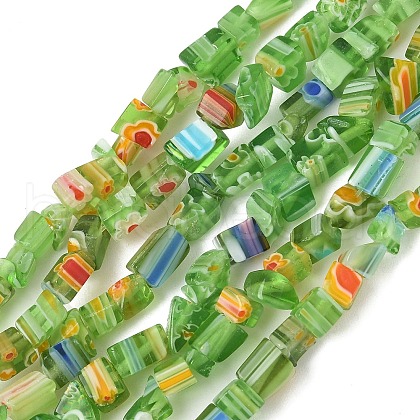 Handmade Millefiori Lampwork Beads Strands LAMP-P070-02A-03-1