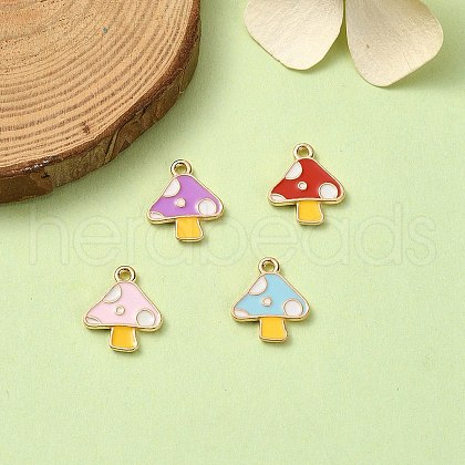 20Pcs 4 Colors Autumn Theme Alloy Enamel Charms ENAM-YW0003-40-1