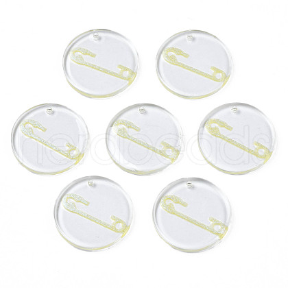 Transparent Resin Pendants RESI-N030-005C-1