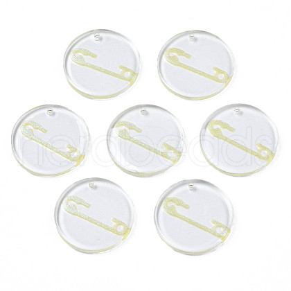 Transparent Resin Pendants RESI-N030-005C-1