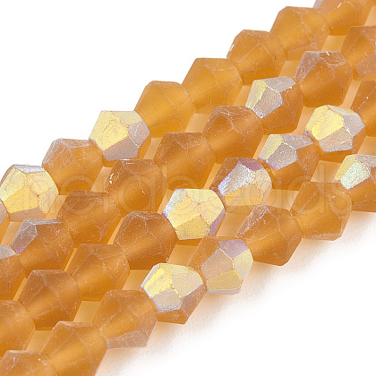 Imitate Austrian Crystal Bicone Frosted Glass Beads Strands EGLA-A039-T4mm-MB28-1