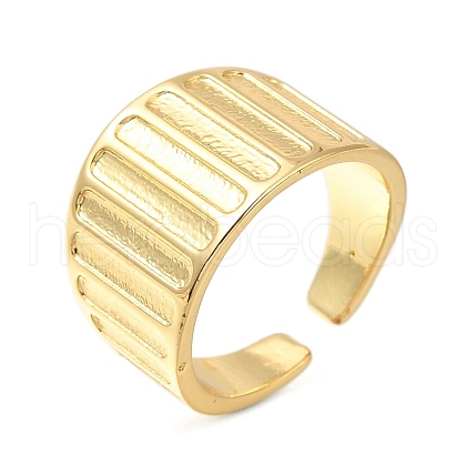 Rack Plating Brass Open Cuff Rings for Women RJEW-M022-21G-1