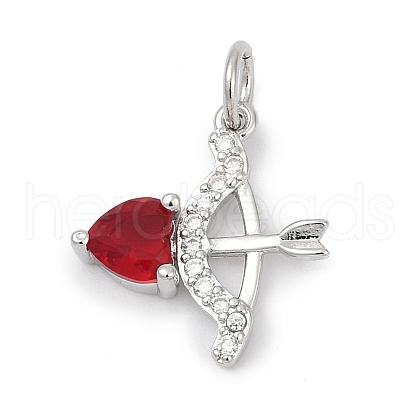 Brass Pave Cubic Zirconia Pendants KK-U062-61P-1
