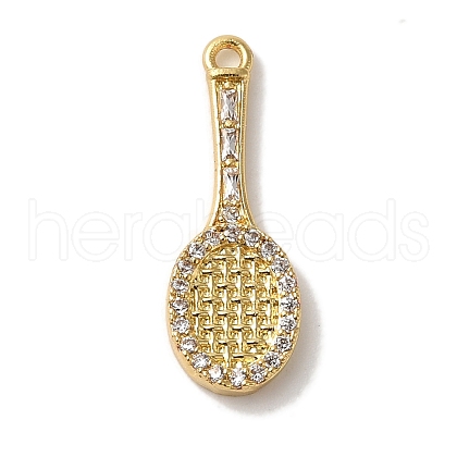 Rack Plating Brass Micro Pave Cubic Zirconia Pendants KK-A229-22G-1