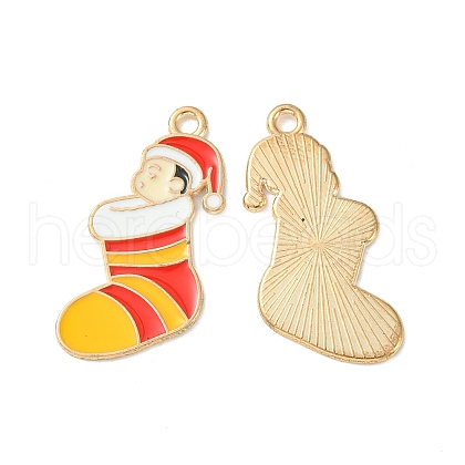 Christmas Alloy Enamel Pendants ENAM-D047-09LG-01-1