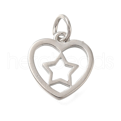 Heart Rack Plating Brass Charms KK-I716-21B-P-1