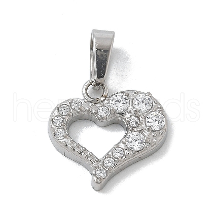 Ion Plating(IP) 304 Stainless Steel Micro Pave Cubic Zirconia Pendants STAS-Z107-04P-08-1