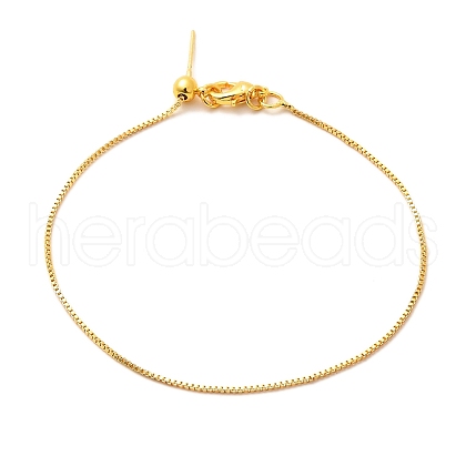 Rack Plating Brass Box Chain Adjustable Slider Bracelets Making for Women BJEW-G735-10G-1