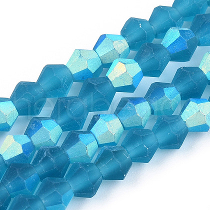 Imitate Austrian Crystal Bicone Frosted Glass Beads Strands EGLA-A039-T2mm-MB01-1
