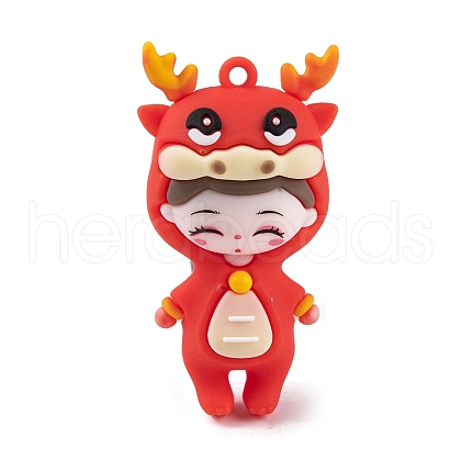 The 12 Chinese Zodiac Girl Doll PVC Plastic Pendants KY-S172-16E-1