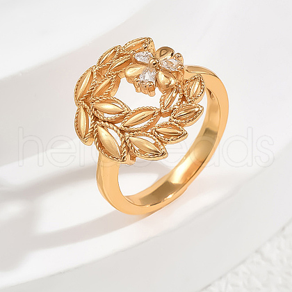 Brass Pave Cubic Zirconia Finger Rings for Women SB6672-10-1