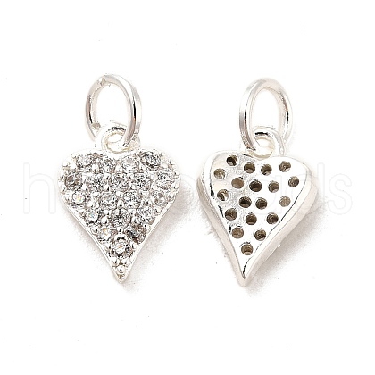 Rack Plating Brass Micro Pave Clear Cubic Zirconia Pendants KK-E081-13S-1