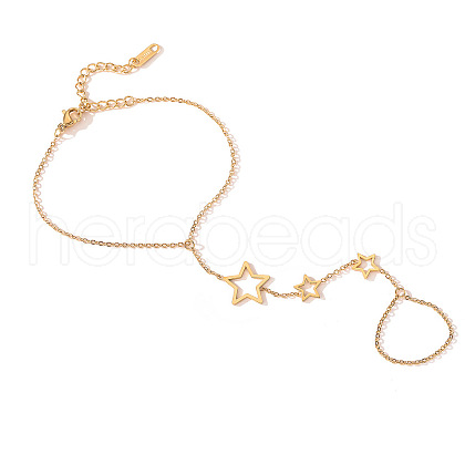 Stainless Steel Cable Chain Ring Bracelets for Women PW-WG42E53-03-1