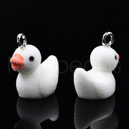 Flocky Resin Pendants RESI-N032-02B-1