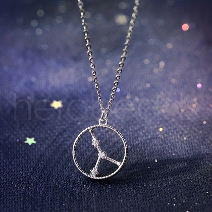 Alloy Crystal Rhinestone Ring with Constellation Pendant Necklaces FS-WG797BF-06-1