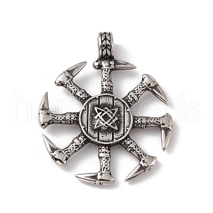 304 Stainless Steel Runa Eslavo Kolovrat Symbol Pendants STAS-G267-02AS-1
