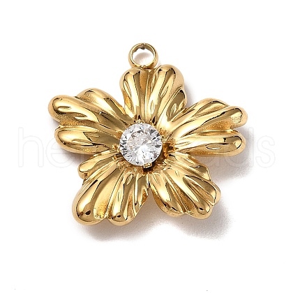 304 Stainless Steel Rhinestone Pendants STAS-P395-11B-G-1
