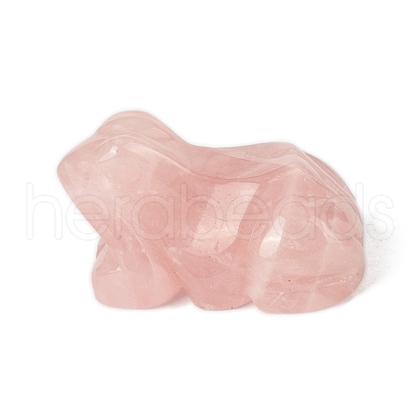Natural Rose Quartz Carved Frog Figurines PW-WG28658-01-1