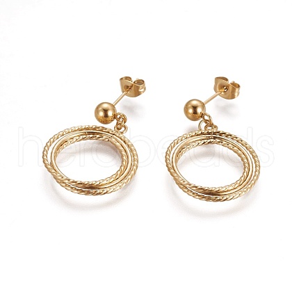 304 Stainless Steel Dangle Stud Earrings EJEW-F234-29G-1