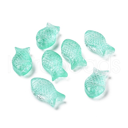 Transparent Spray Painted Glass Beads GLAA-I050-10C-1