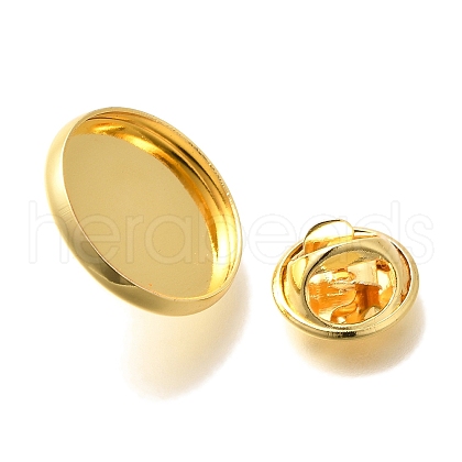 Rack Plating Brass Brooch Finding KK-Z030-01G-02-1