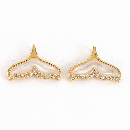Brass Micro Pave Clear Cubic Zirconia Pendants KK-S356-303-NF-1
