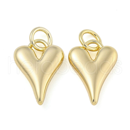 Heart Brass Pendants KK-N254-94G-01-1