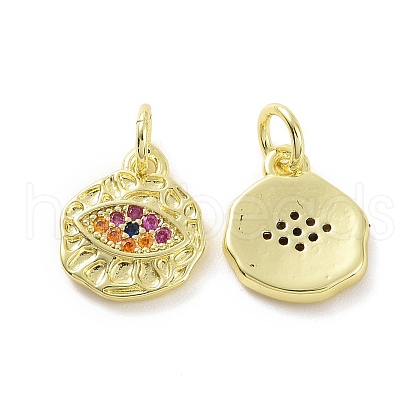 Brass Micro Pave Cubic Zirconia Charms KK-E068-VF077-1