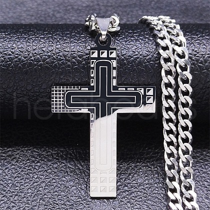 Stainless Steel Cross Pendant Necklaces YH0814-2-1