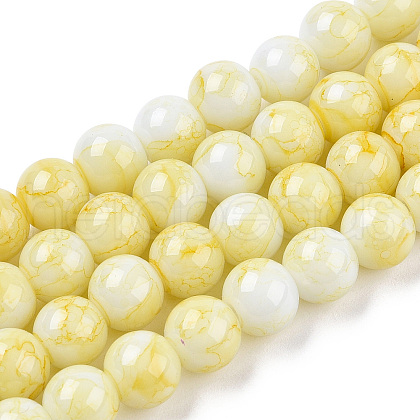 Baking Painted Glass Beads Strands X-DGLA-Q019-8mm-62-1