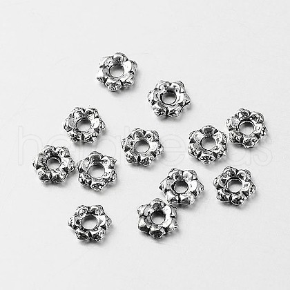 Tibetan Style Alloy Flower Spacer Beads X-TIBEB-O004-19-1